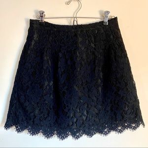 Dark navy blue Jcrew lace a-line skirt